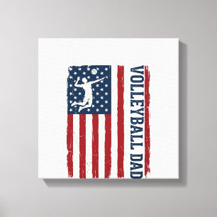 Lienzo Diseño de camiseta de bandera patriótica de papá d