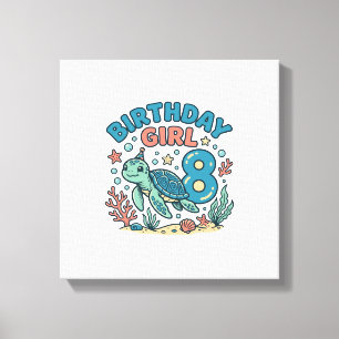 Lienzo Diseño de camiseta de cumpleaños Tortuga marina ch