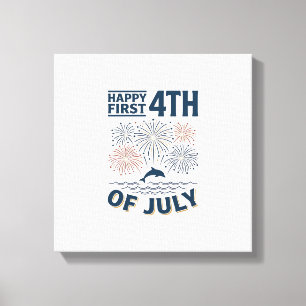 Lienzo Diseño de camiseta de fuegos artificiales del 4 de