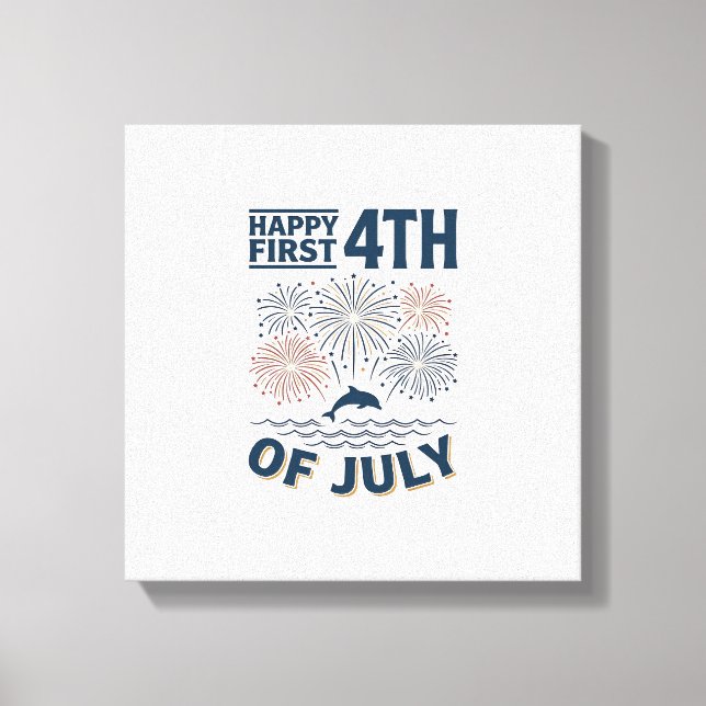 Lienzo Diseño de camiseta de fuegos artificiales del 4 de (Anverso)