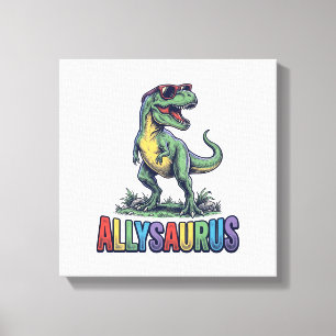 Lienzo Diseño de camiseta de gafas de sol de dinosaurio v