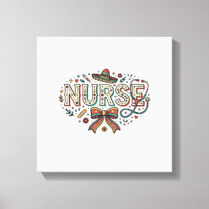 Lienzo Diseño de camiseta de grabado vintage de enfermera