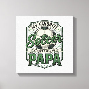 Lienzo Diseño de camiseta de grabado vintage Soccer Papa_