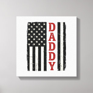 Lienzo Diseño de camiseta de la bandera americana Distres