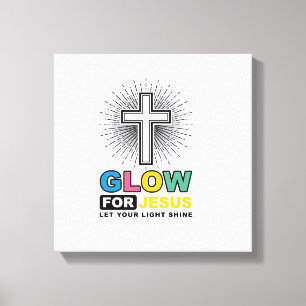 Lienzo Diseño de camiseta de luz de cruz cristiana Glow F