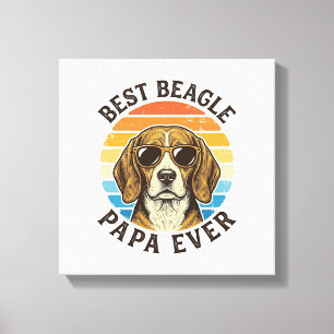 Lienzo Diseño de camiseta de Papá Beagle Vintage