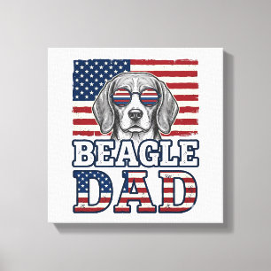 Lienzo Diseño de camiseta de perro patriótico de papá Bea