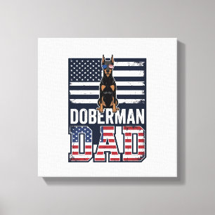 Lienzo Diseño de camiseta de perro patriótico Doberman Vi
