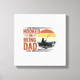 Lienzo Diseño de camiseta de pesca vintage enganchado a s