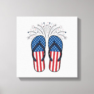 Lienzo Diseño de camiseta de verano de fuegos artificiale
