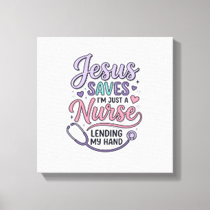 Lienzo Diseño de camiseta Jesús salva a la enfermera Fait
