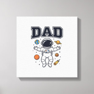 Lienzo Diseño de camiseta vectorial de astronauta padre_1