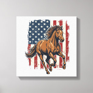 Lienzo Diseño de camiseta vectorial de bandera de caballo