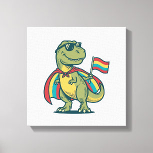 Lienzo Diseño de camiseta vectorial de dinosaurio orgullo