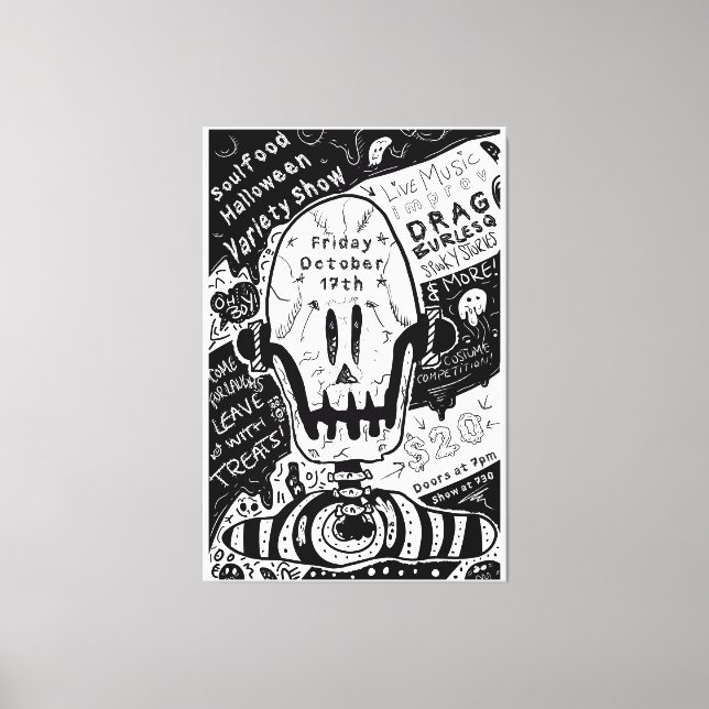 Lienzo diseño de cartel de Halloween (Anverso)