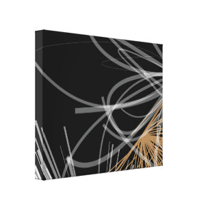 Lienzo Diseño de cinta orgánica abstracta   Negro y oro