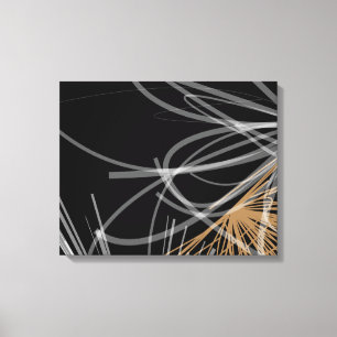 Lienzo Diseño de cinta orgánica abstracta   Negro y oro
