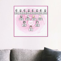 Diseño de corazón fractal rosa en forma ovalada pa