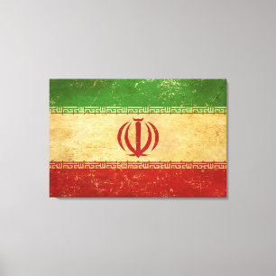 Lienzo Diseño de cosecha de bandera de Irán