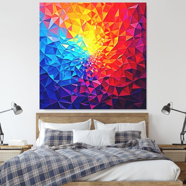 Lienzo Diseño de cuadrícula digital Caos Prismático (Insitu(Dormitorio))