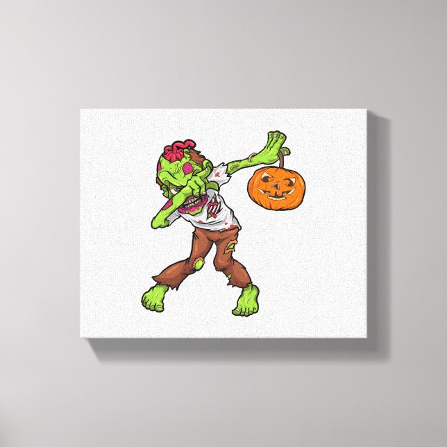 Lienzo Diseño de Dabbing Zombie Halloween Dab Funny Gift (Anverso)