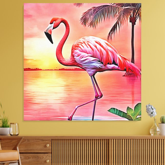 Lienzo Diseño de escena de flamenco rosa (Insitu (Sala de estar))
