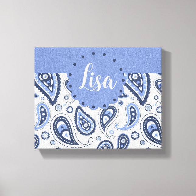 Lienzo Diseño de estampado de paisley floral intrincado (Anverso)