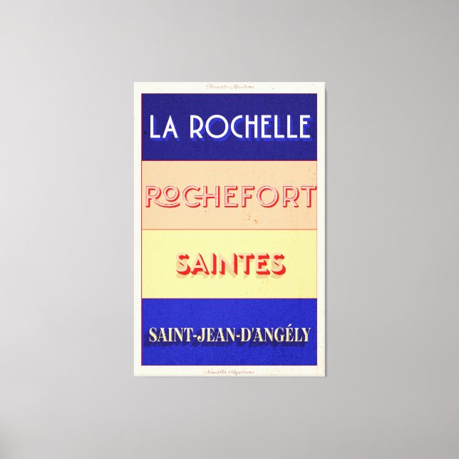 Lienzo Diseño de estilo Poster Charente Maritime Art Deco (Anverso)