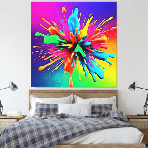 Lienzo Diseño de explosión de pintura vibrante