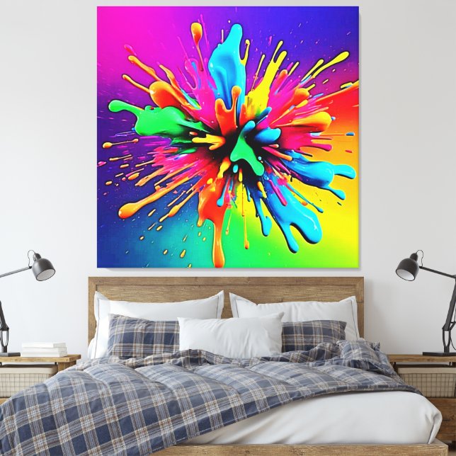 Lienzo Diseño de explosión de pintura vibrante (Insitu(Dormitorio))