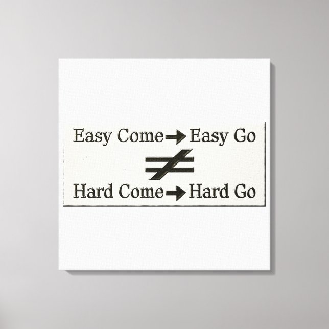 Lienzo Diseño De Fácil Trabajo Y Relación De Trabajo Duro (Anverso)