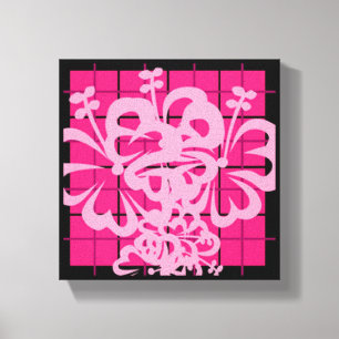 Lienzo Diseño de florah de color rosa