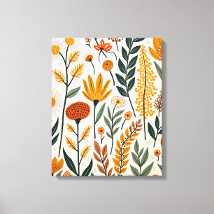 Lienzo Diseño de flores botánicas boho plantas 390
