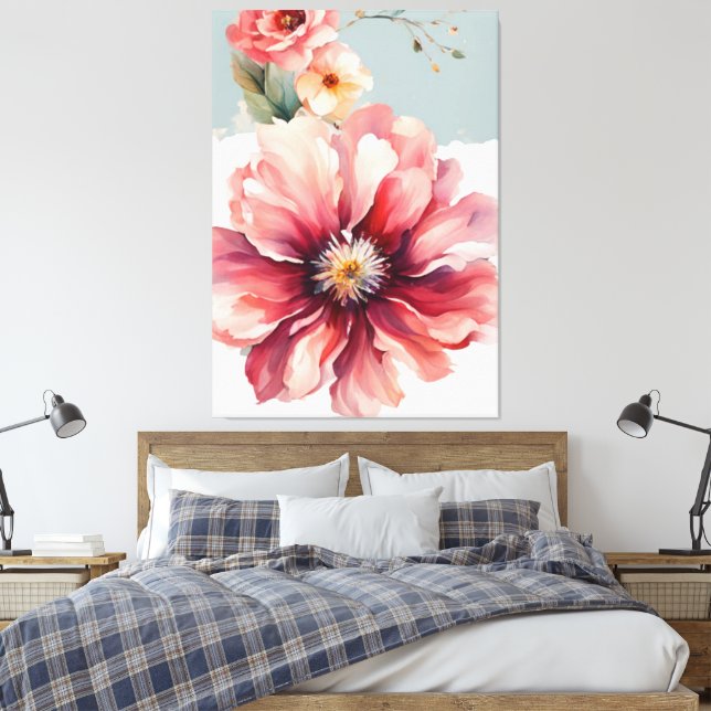 Lienzo diseño de flores minimalistas (Insitu(Dormitorio))