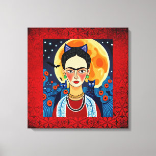 Lienzo Diseño de Frida Halloween
