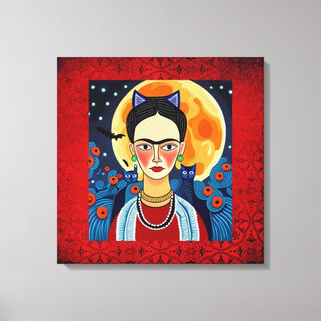 Lienzo Diseño de Frida Halloween (Anverso)