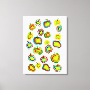 Lienzo Diseño de fruta acuarela de manzana fundida