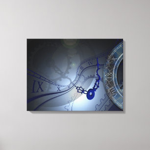 Lienzo Diseño de fusión azul abstracto del reloj