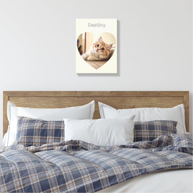 Lienzo Diseño de gato en forma de corazón (Insitu(Dormitorio))