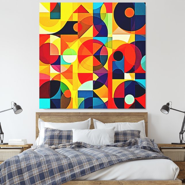 Lienzo Diseño de geometría de color Bauhaus (Insitu(Dormitorio))