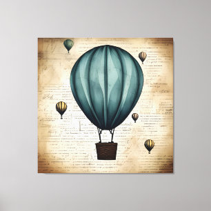Lienzo Diseño de globo aerostático vintage , Esbozo de lá