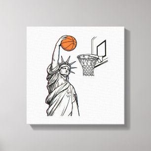 Lienzo Diseño de grabado vintage de mates de baloncesto d