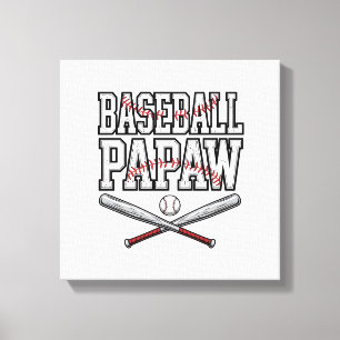 Lienzo Diseño de grabado vintage de Papaw de béisbol_1