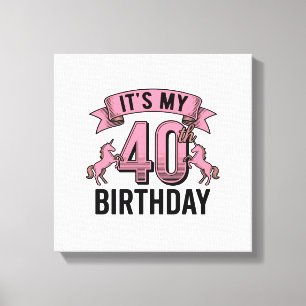 Lienzo Diseño de grabado vintage de unicornio para cumple