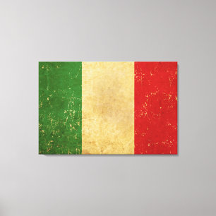 Lienzo Diseño de Grunge de la bandera italiana
