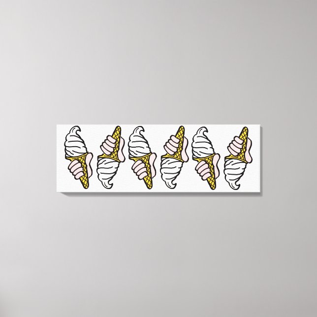Lienzo Diseño de helados con cono de helado o corneta (Anverso)