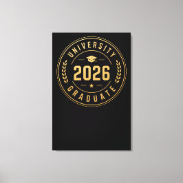 Lienzo Diseño de Insignia Dorada para Graduado Universita