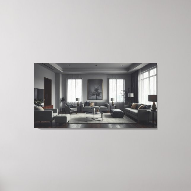 Lienzo Diseño de interiores de habitación moderna (Anverso)