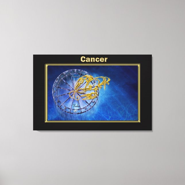 Lienzo Diseño de la astrología Zodiac del cáncer (Anverso)
