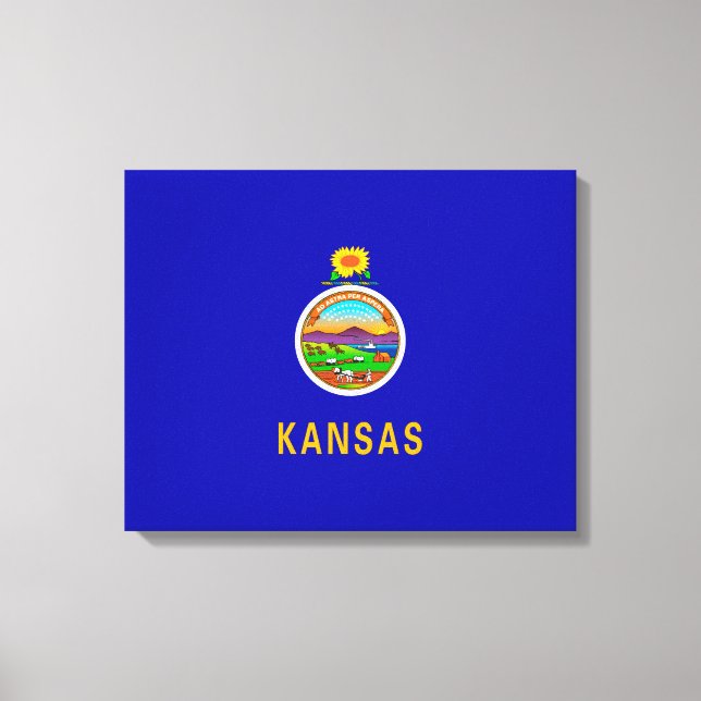 Lienzo Diseño de la bandera del estado de Kansas (Anverso)